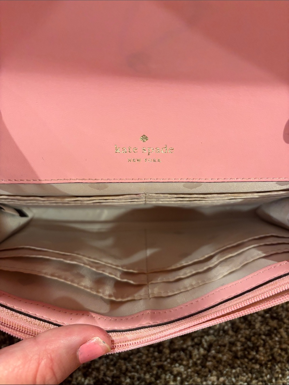 kate spade Pink Saffiano Leather Flap Crossbody - Picture 5 of 7